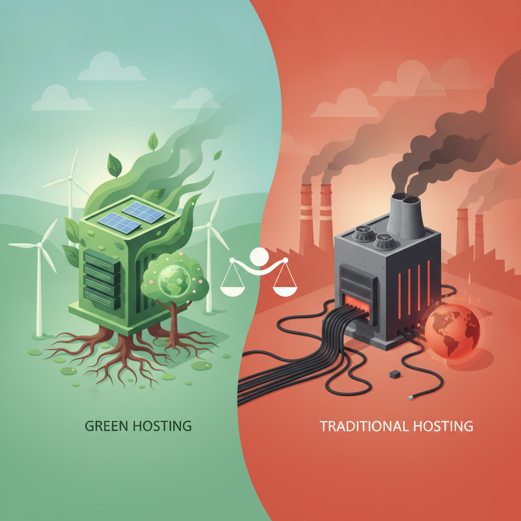 Green Hosting vs. Traditional Hosting: Which Is Better for Your Business? — illustration